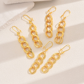 Латунные серьги-кольца в форме цепочки с кисточками, с железом