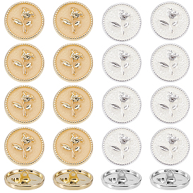 20шт. 2 цвета 1-отверстие литые пуговицы на хвостовике, с эмалью, плоские круглые с цветком