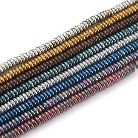Electroplate Non-magnetic Synthetic Hematite Beads Strands, (Color Retention for 1 Year), Flat Round/Disc, Heishi Beads