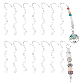 30pcs marque-pages ondulés en alliage de zinc