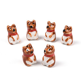 Фарфоровые бусины ручной работы, собака, пастельный фарфор