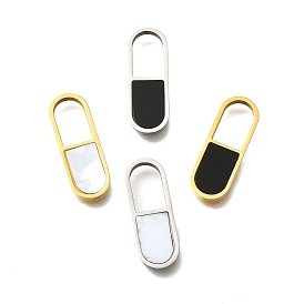 304 подвески из нержавеющей стали, овальные амулеты, с пластиковой имитацией оболочки, ионное покрытие (ip)