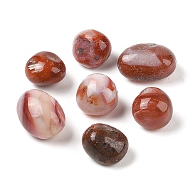 Natural Madagascar Banded Agate Beads, Nuggets, No Hole/Undrilled, Tumbled Stone
