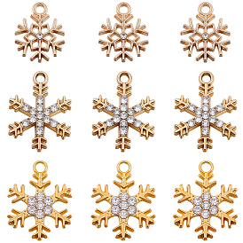 36шт 3 стили подвески со стразами из сплава, прелести снежинки