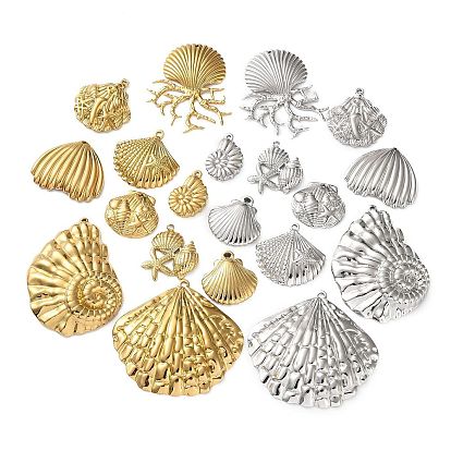 10 шт. 304 подвески из нержавеющей стали, формы раковины