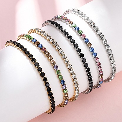 304 браслеты-цепочки из нержавеющей стали со стразами для женщин, квадратный