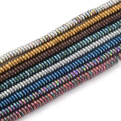 Electroplate Non-magnetic Synthetic Hematite Beads Strands, (Color Retention for 1 Year), Flat Round/Disc, Heishi Beads
