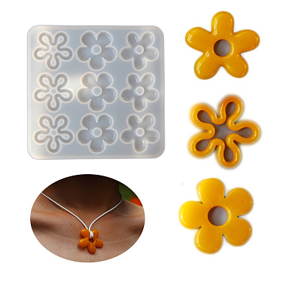 DIY Silicone Flower Bead Molds, Resin Casting Molds, for UV Resin, Epoxy Resin Jewelry Making