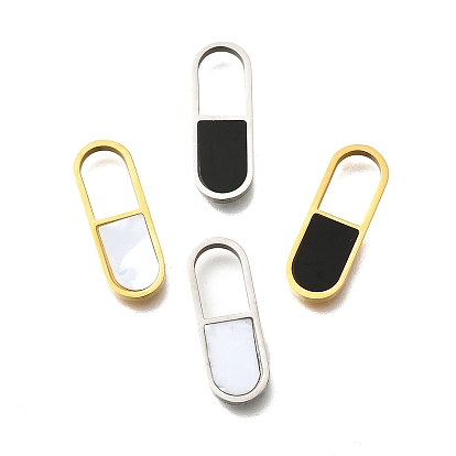 304 подвески из нержавеющей стали, овальные амулеты, с пластиковой имитацией оболочки, ионное покрытие (ip)