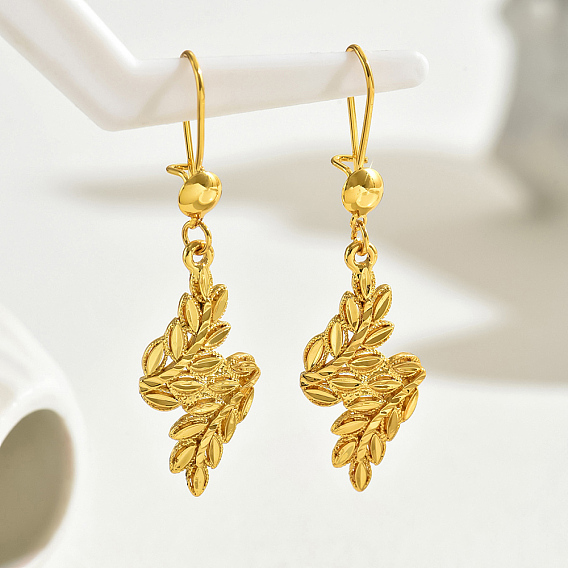 Серьги-кольца из нержавеющей стали в форме листа