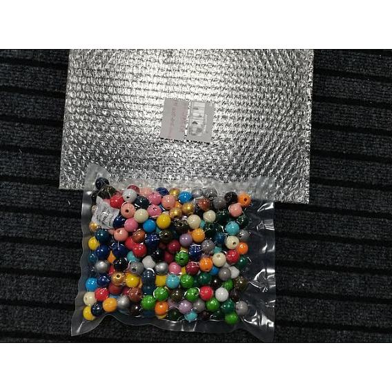 260pcs 26 couleurs de perles de bois naturel peintes, ronde