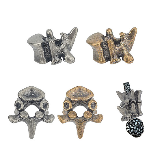 4шт 2 цвета бусины из латуни в форме позвонков, для edc нож струнный кулон парашют струнный инструмент