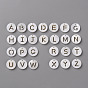 26Pcs 26 Style Natural Freshwater Shell, Flat Round with Alphabet