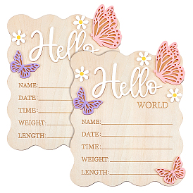 Прямоугольная МДФ памятная открытка о росте младенца, реквизит для фотоальбома, кусок бревна