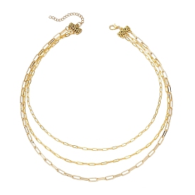 Латунная цепочка-скрепка 3 многослойные ожерелья для женщин