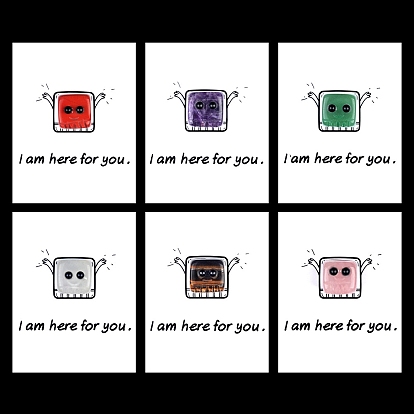 Квадратные витрины из натуральных драгоценных камней, с бумажными карточками, фигурка для украшения дома, энергетический камень рейки для исцеления