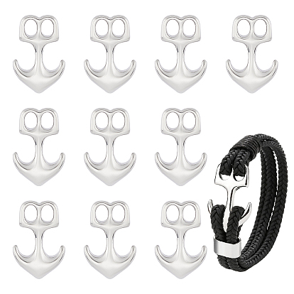 10шт. 304 застежки-крючки из нержавеющей стали, для изготовления кожаных браслетов, якорь