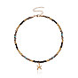 Colorful Beaded Necklace with Butterfly and Starfish Pendant for Women's Elegant Style