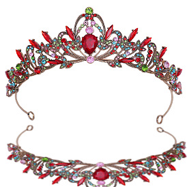 Tocado de novia con corona de cristal vintage - accesorios retro para vestido de novia, ceremonia de adultos, Navidad.