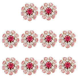 1 пуговицы с отверстием из цинкового сплава, со стразами, кнопка цветок