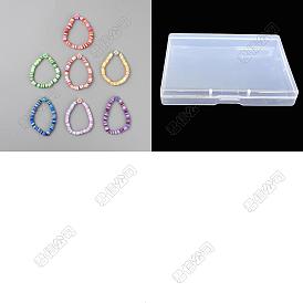 7шт. набор браслетов ручной работы из полимерной глины heishi beads для женщин, цветок