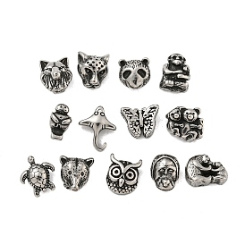 Animal 304 Stainless Steel Beads, Antique Silver