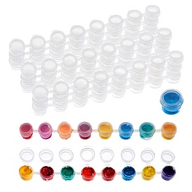 Plastic Empty Paint Cups with Lids, 8 Pots 2ml Mini Paint Pots Strips, for Paint Case Art Palette Supplies