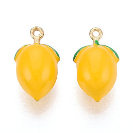 Стойки обшивки сплава эмали подвески, лимонные прелести, без кадмия, без никеля и без свинца, золотые