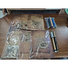 CRASPIRE DIY Scrapbook Making Kits, Including Sealing Wax Sticks, with Wicks, Kraft Envelopes and Metallic Markers Paints Pens