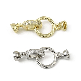Латунное микропейв, прозрачный кубический цирконий, складные застежки, без кадмия, без никеля и без свинца, овальные