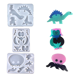 DIY пищевые силиконовые формы-головоломки с животными, формы для литья смолы, для уф-смолы, изготовление изделий из эпоксидной смолы, сова/осьминог/динозавр