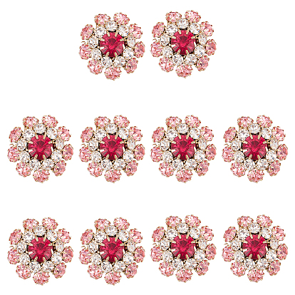 1 пуговицы с отверстием из цинкового сплава, со стразами, кнопка цветок