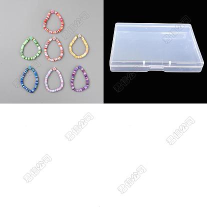 7шт. набор браслетов ручной работы из полимерной глины heishi beads для женщин, цветок