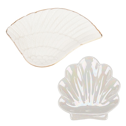 Porcelain Jewelry Plate, Wing & Shell