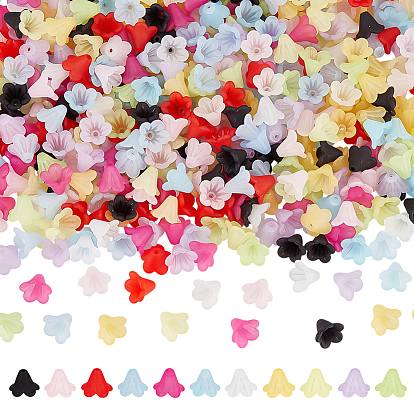 600 шт. 12 цветные матовые непрозрачные акриловые бусины, цветок