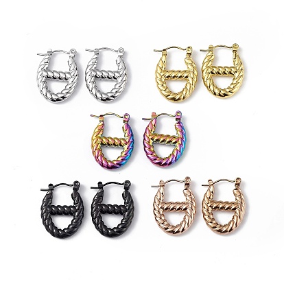 304 Овальные серьги-кольца из нержавеющей стали для женщин с ионным покрытием (IP)