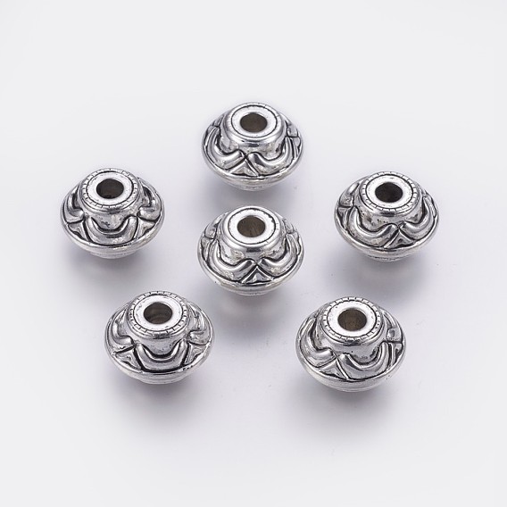 CCB Plastic Beads, Rondelle with Flower