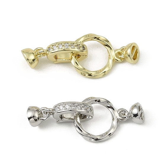 Латунное микропейв, прозрачный кубический цирконий, складные застежки, без кадмия, без никеля и без свинца, овальные