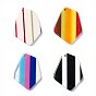 Stripe Pattern Acrylic Pendants, for Earring Making, Polygon
