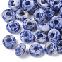 Natural Blue Spot Jasper European Beads, Large Hole Beads, Rondelle