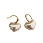 Retro zircon pearl small heart earrings femininity simple and versatile ear hook ear jewelry