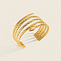 304 Stainless Steel Vintage Layered Snake Open Cuff Bangles for Women