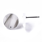 Cellulose Acetate(Resin) Ear Stud Findings, with Iron Pin, Flat Round