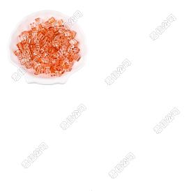 100Pcs Baking Paint Transparent Glass Beads, Cube