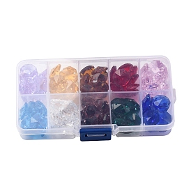 100Pcs Glass Sew on Rhinestone, with Plastic Box