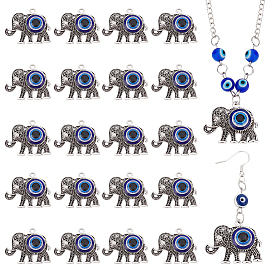 20 шт. Подвески из сплава в тибетском стиле, со смолой сглаза, слон