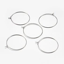 316 Surgical Stainless Steel Hoop Earrings Findings, Wine Glass Charms Findings