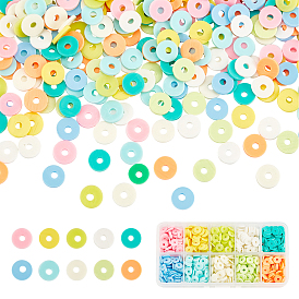 SUPERFINDINGS Handmade Polymer Clay Beads, Disc/Flat Round, Heishi Beads