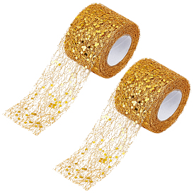 Glitter Sequin Deco Mesh Ribbons, Tulle Fabric, Tulle Roll Spool Fabric For Skirt Making