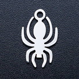201 Stainless Steel Pendants, Stamping Blank Charms, Spider